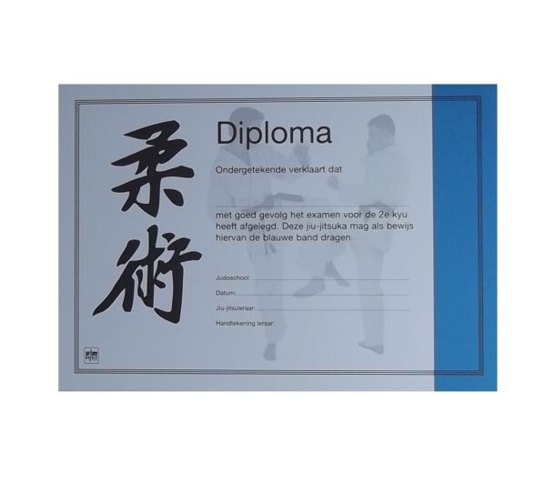 Diploma Jiu-Jitsu Blauwe Band